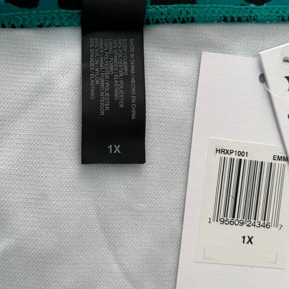 HURLEY Women's Bikini 2 Pieces Top/Bottom Swimwear Green/White Size 1X - Picture 3 of 3